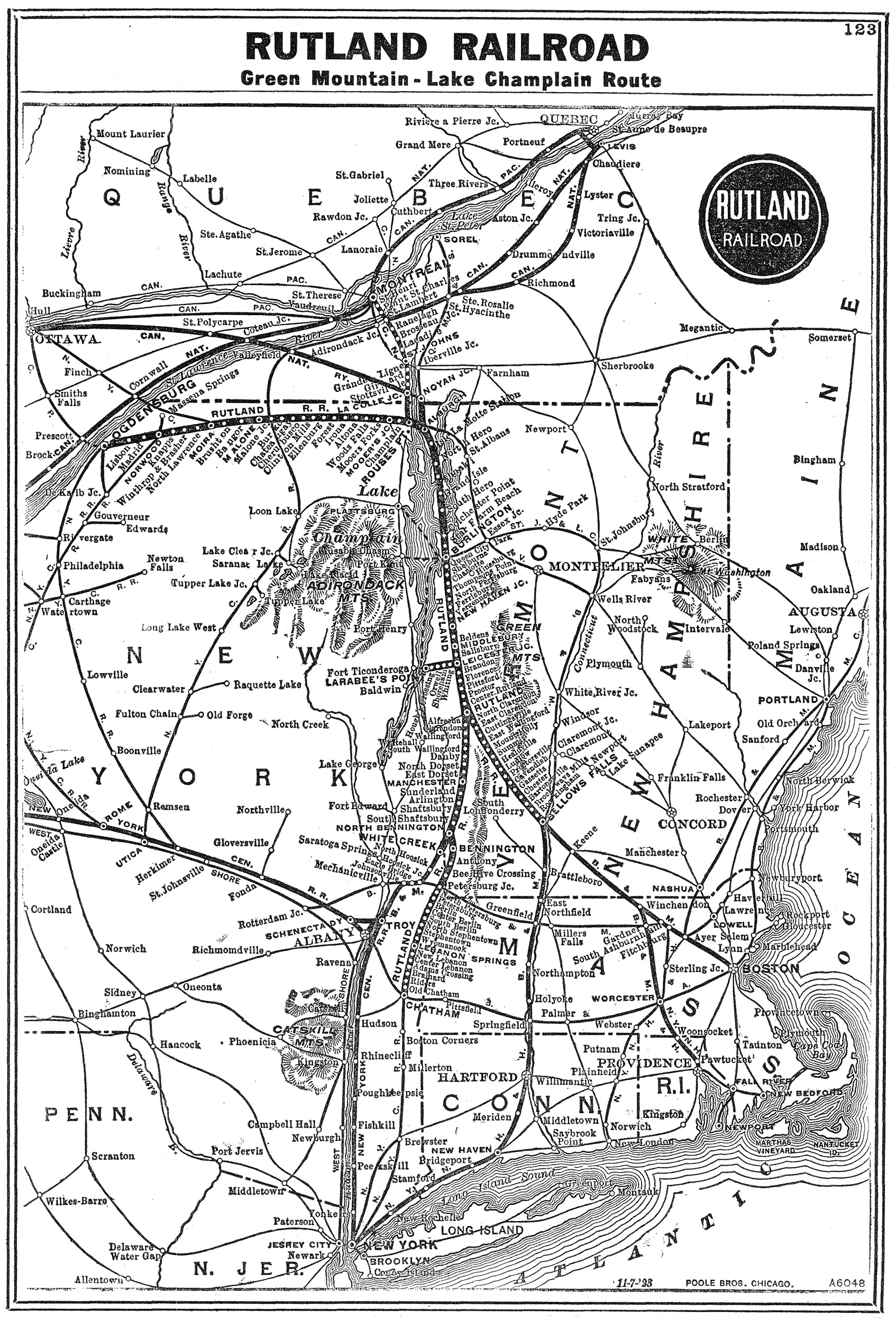 Rutland railroad map from the early 1900s