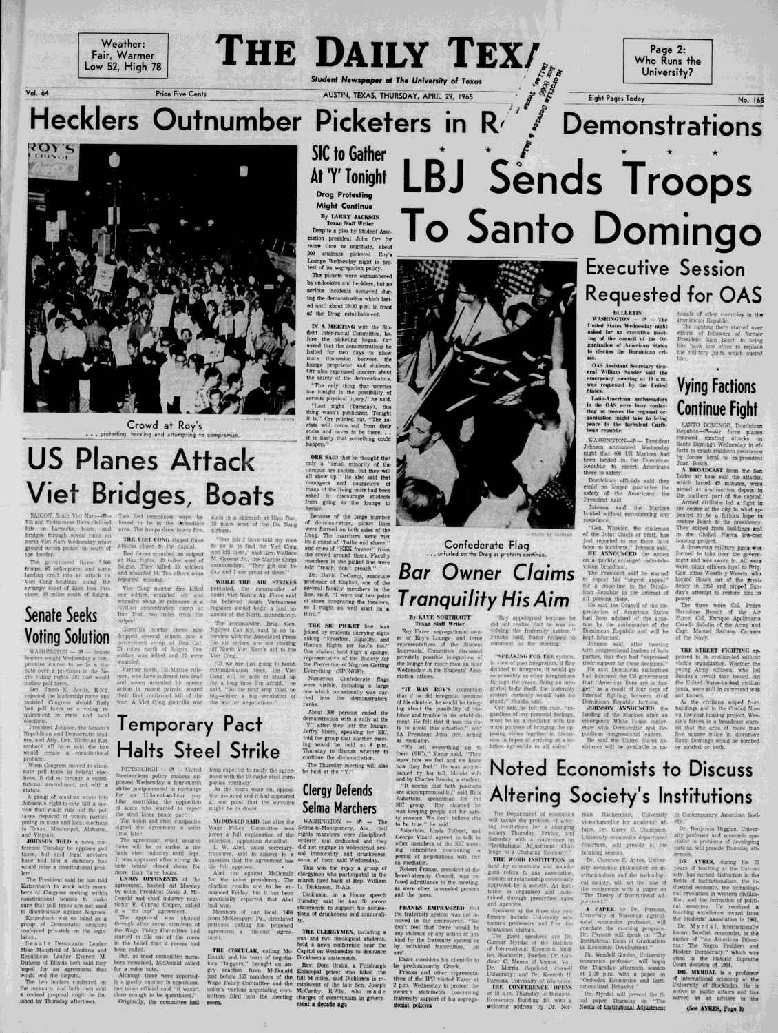 Austin Daily Texan, April 29, 1965