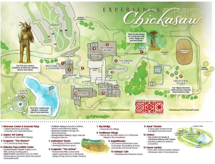 Map of the CCC campus (image from Chickasaw Cultural Center)