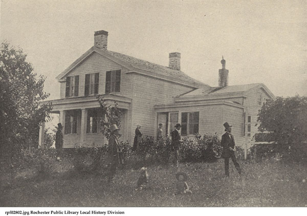 The exterior of the Anthony Farmhouse in 1854 is shown here.