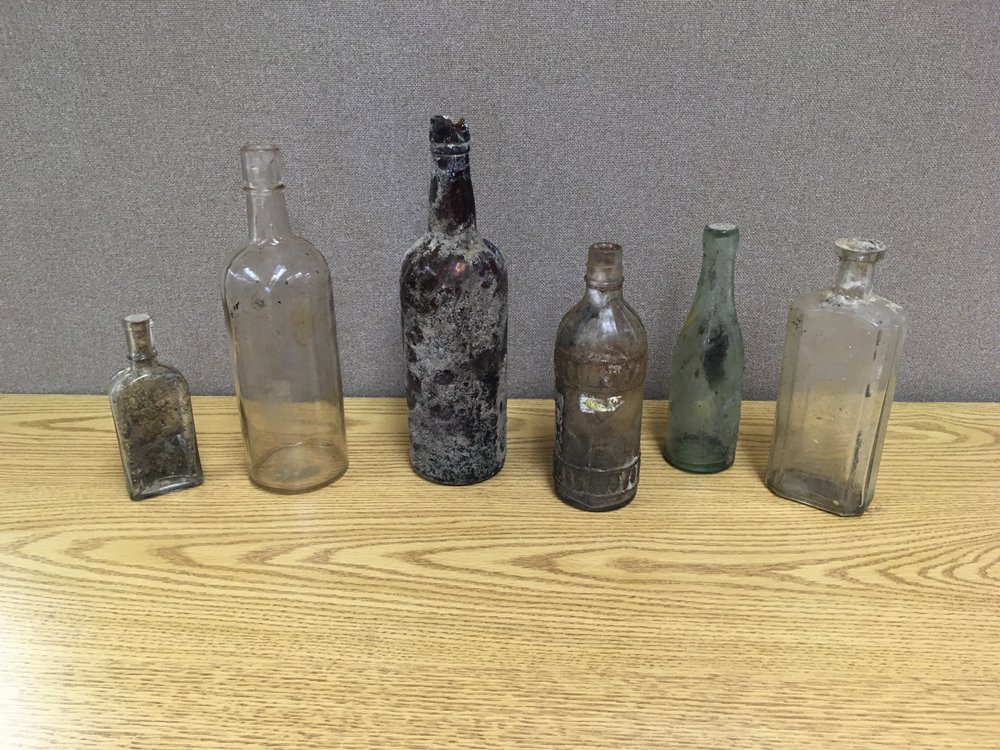 Bottles recently excavated from around the saloon.