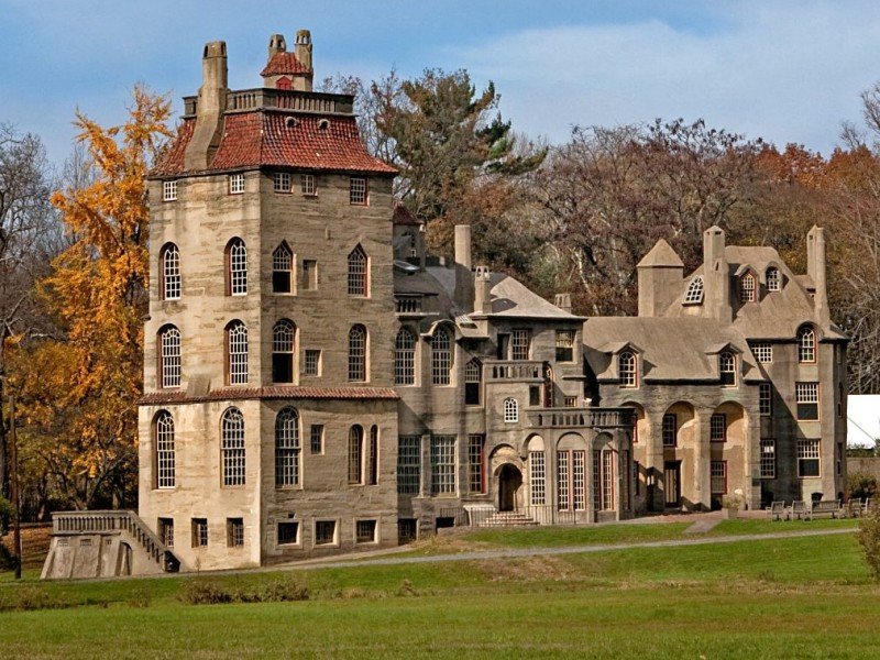 The unique architectural style of Fonthill is quite evident from this photo.