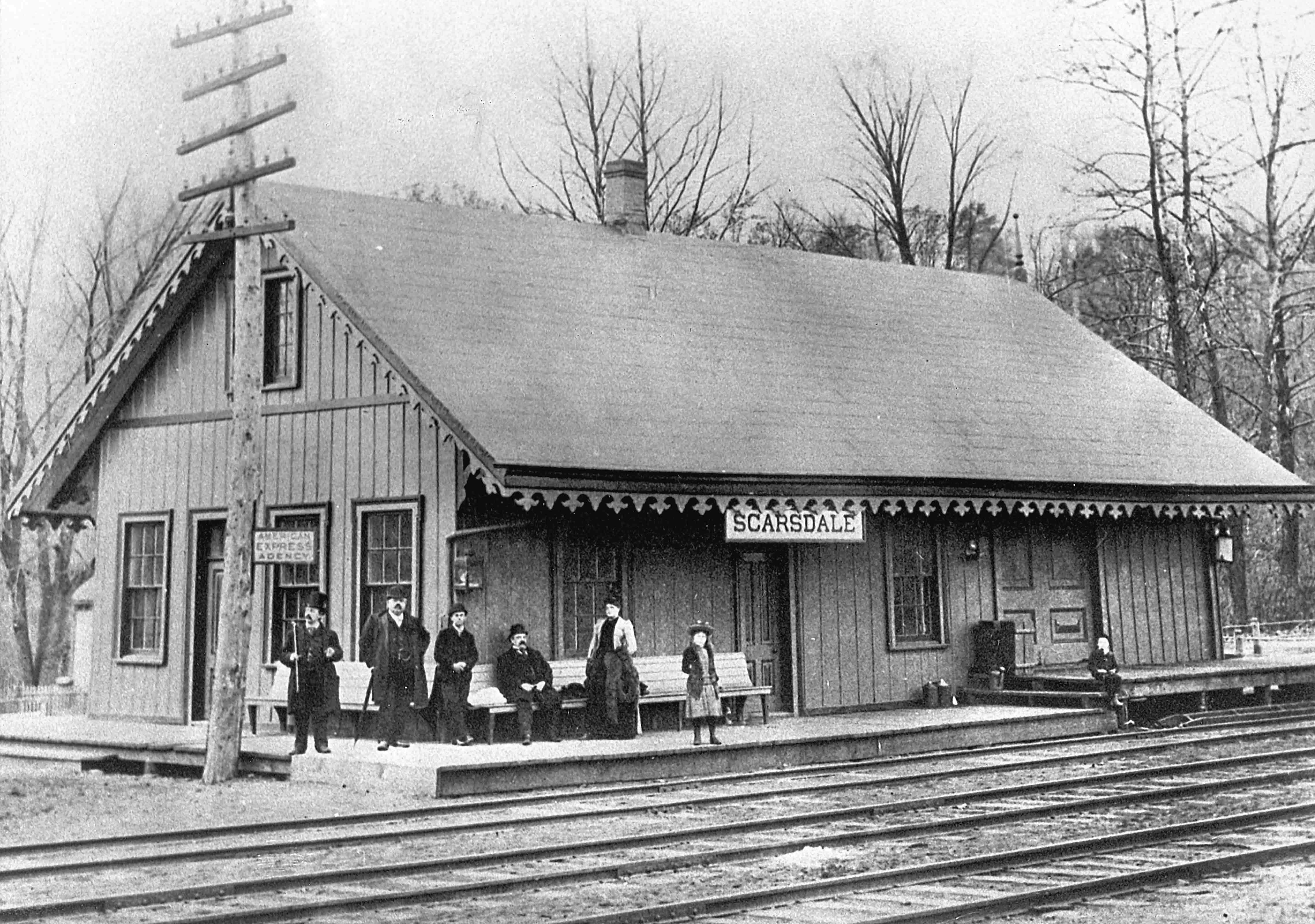 The present Scarsdale Railroad Station replaced this structure in 1902.