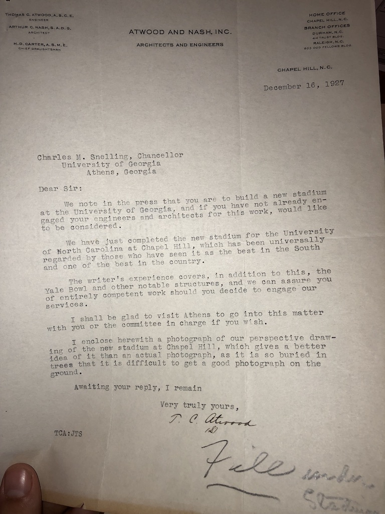 T.C., Atwood. Letter to Charles M Snelling