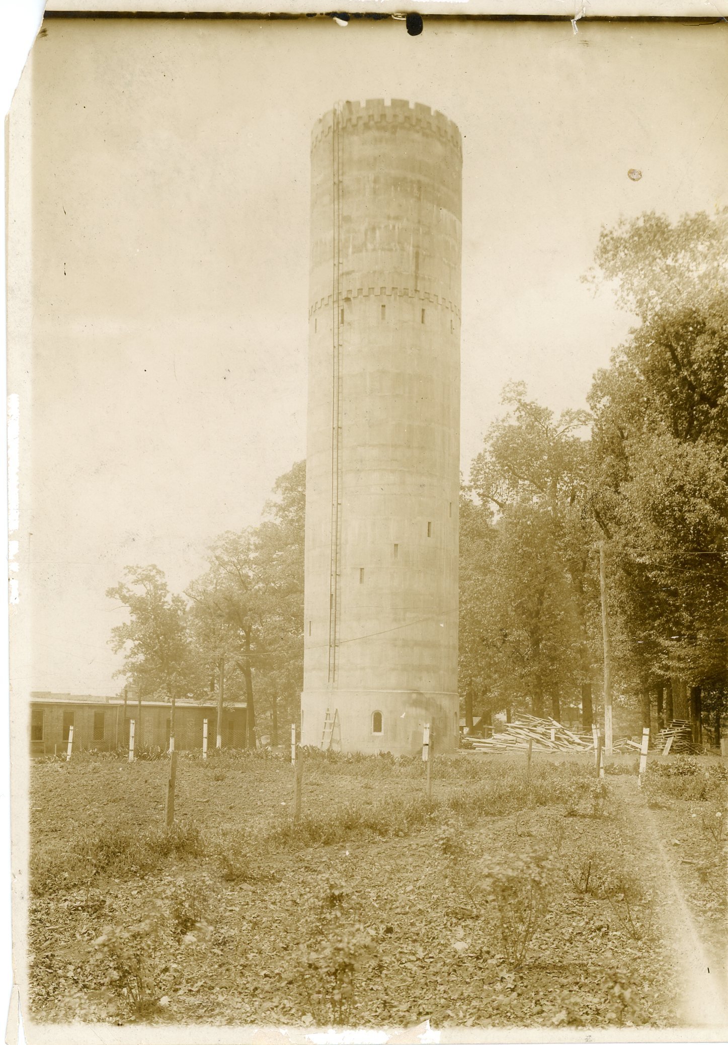 This image of the Tower shows how undeveloped campus was at the time of its creation.