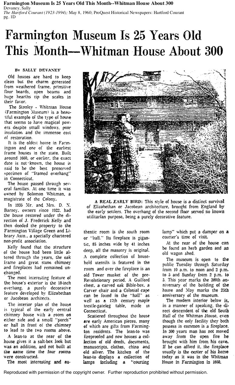 Farmington Museum Is 25 Years Old This Month