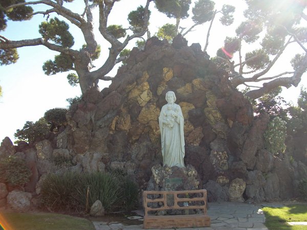 The grotto section at Holy Cross, designed by Japanese artist Ryozo Kado