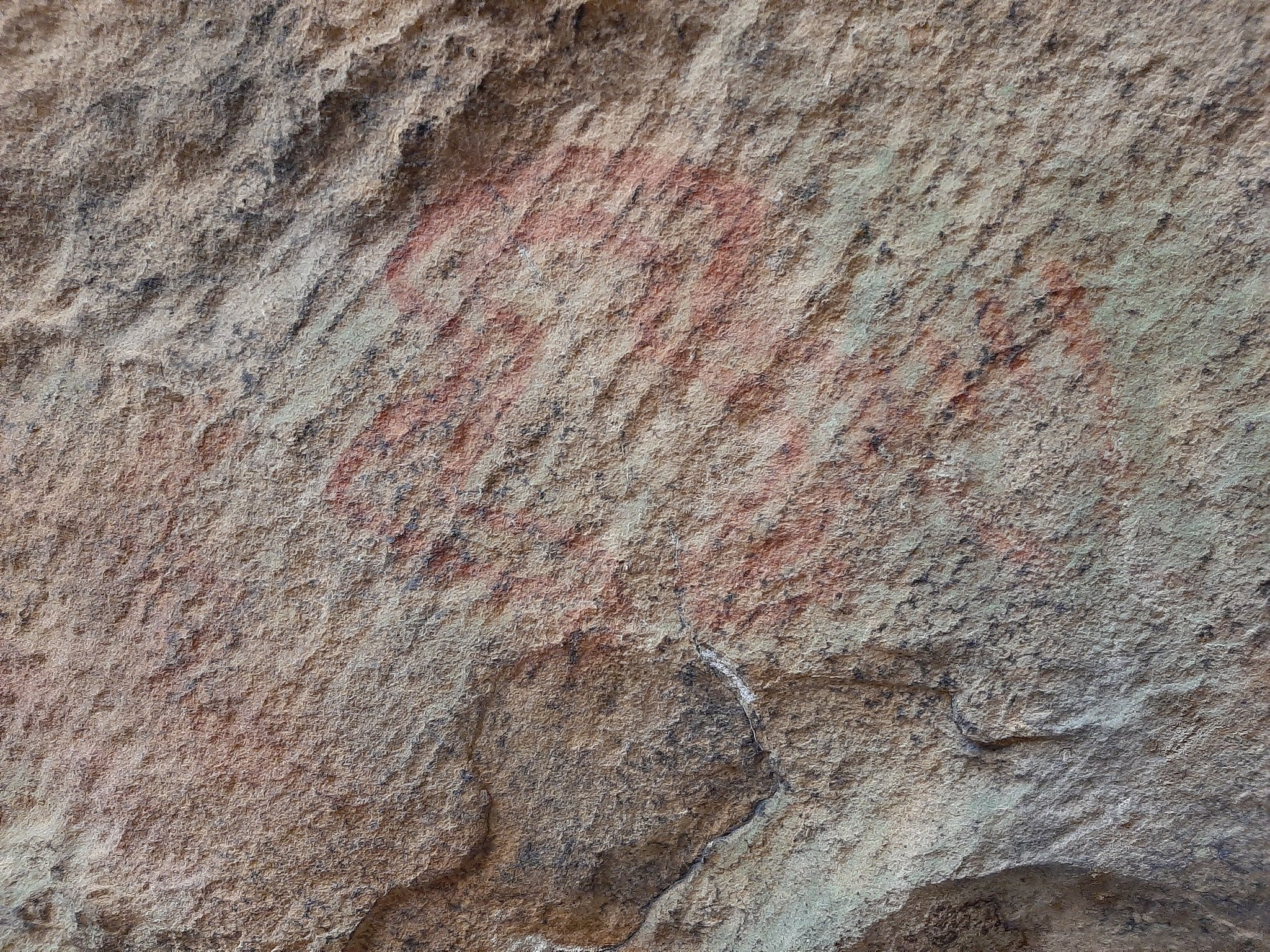 A pictograph made by pre-historic Native Americans at Rock House Cave at Petit Jean State Park in Arkansas.