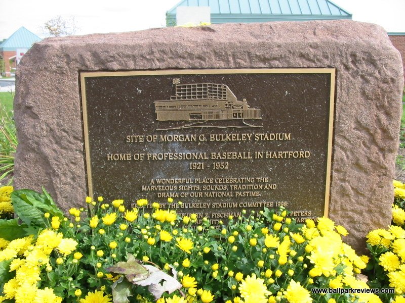 Local resident Norm Hausmann led the effort to commemorate the former ballpark with this plaque and a marker where home plate was located.