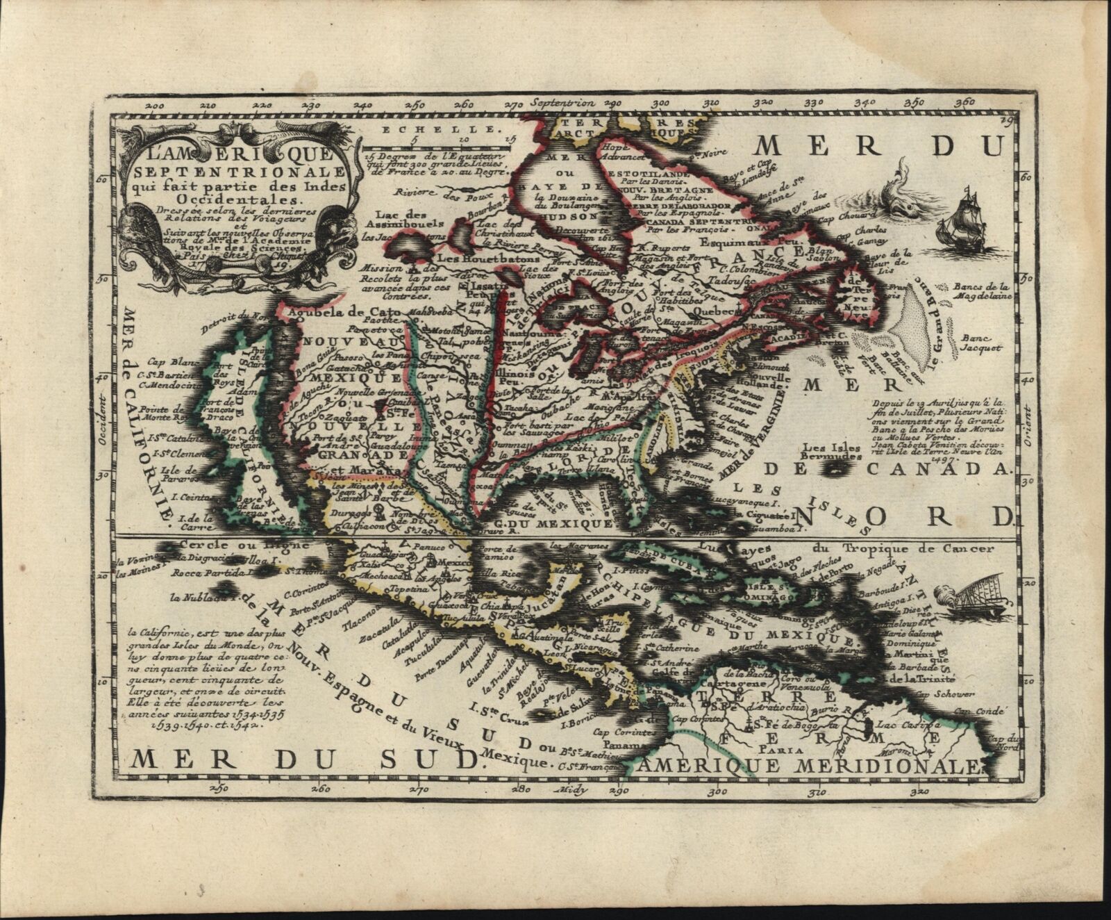 Digital Copy of Jacques Chiquet North America Map, courtesy of Micah I. Evans.  This map dates from the same year of the Villasur expedition, and demonstrates European knowledge of native nations.  The extent of Spanish claims are shown.