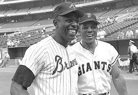 Willie Mays with Hank Aaron