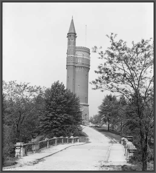 This photo features the standpipe's copper spire which was removed in 1943.