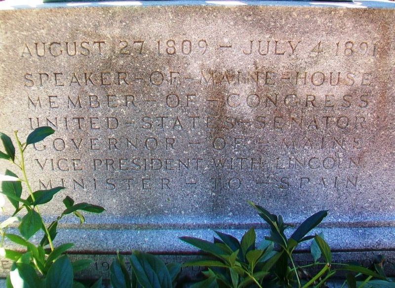 Photograph of the Hannibal Hamlin historical marker.