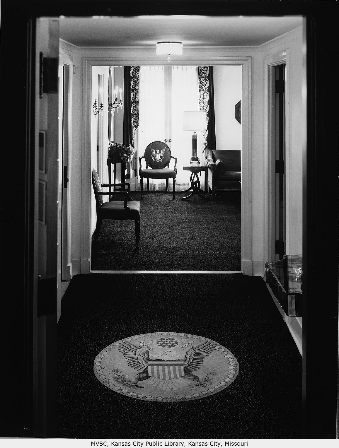 The Presidential Suite hosted a number of presidents, most notably Harry S. Truman. Image courtesy of the Missouri Valley Special Collections.