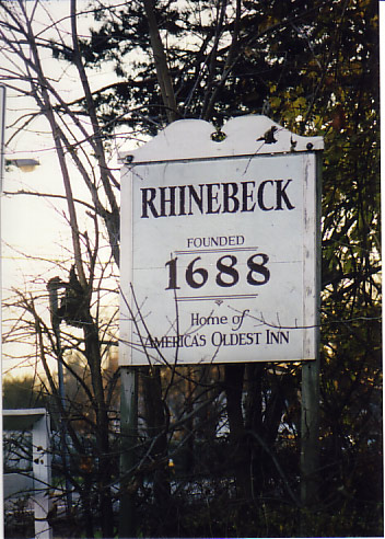Rhinebeck, New York sign advertising the "Oldest Inn in America" the Beekman Arms