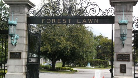 Entrance to Forest Lawn Cemetery