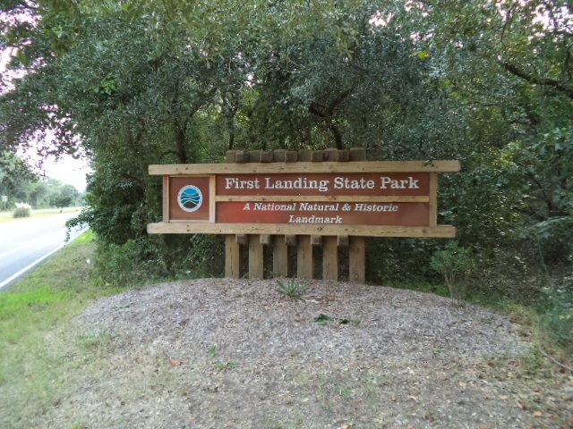 First Landing State Park entrance sign.