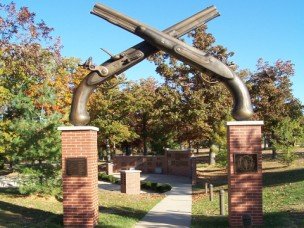 The arch that serves as the entrance to the Memorial Grove.