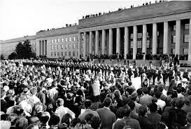 Outside the Pentagon during the demonstrations