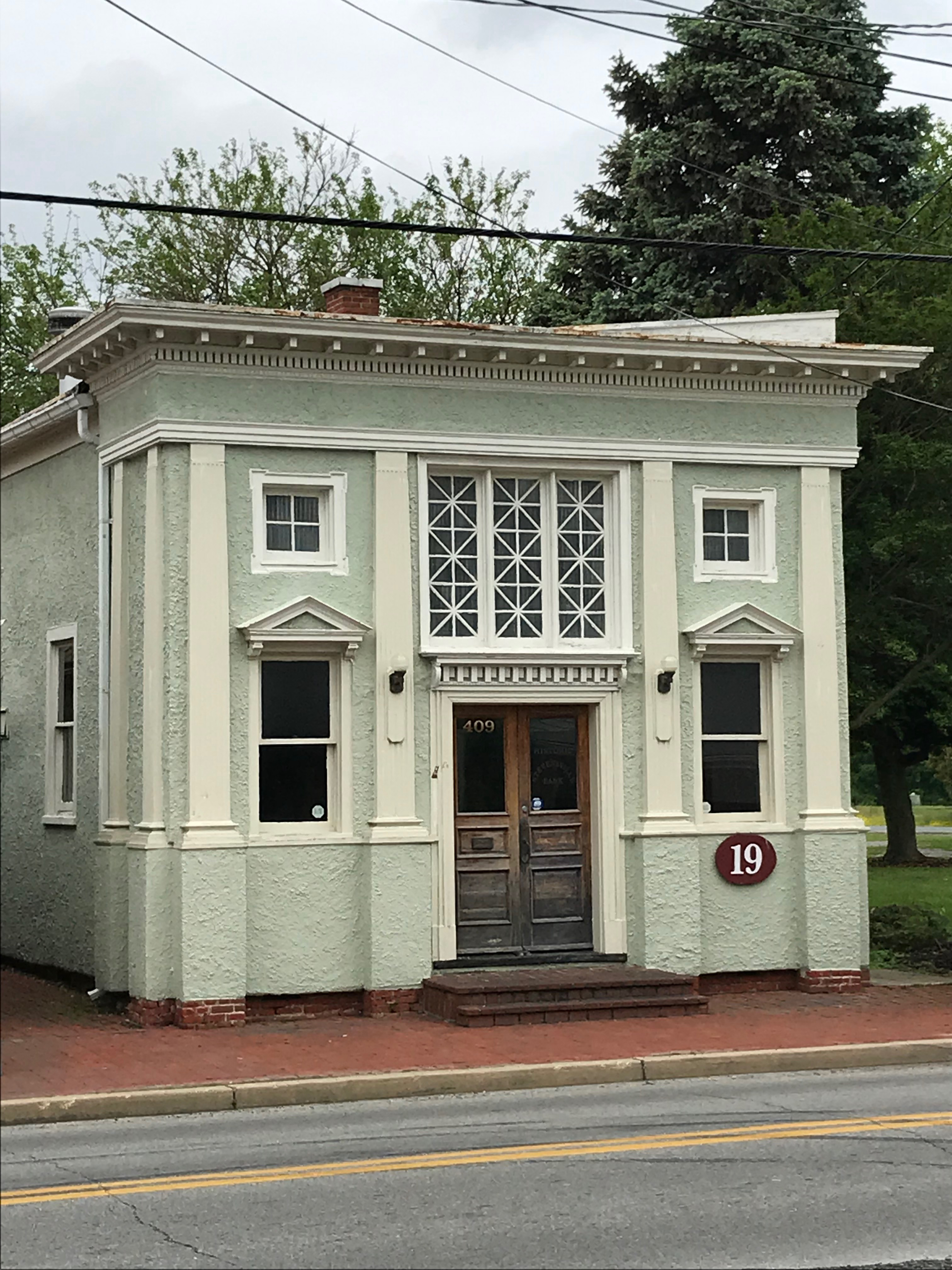 Street view of the Historic Stevensville Bank