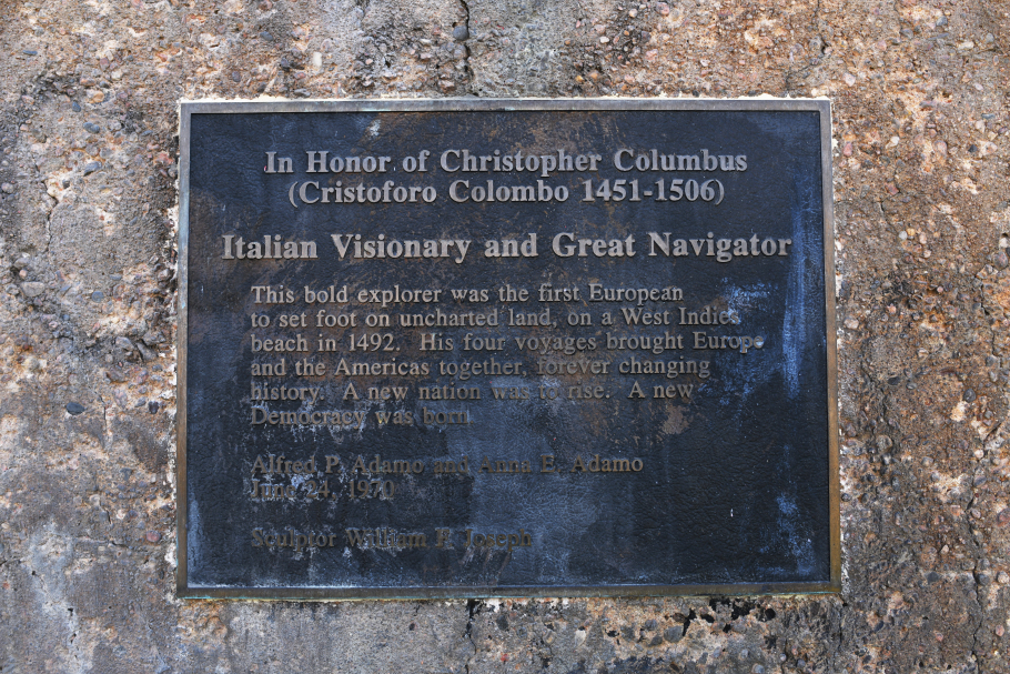 Christopher Columbus plaque in question