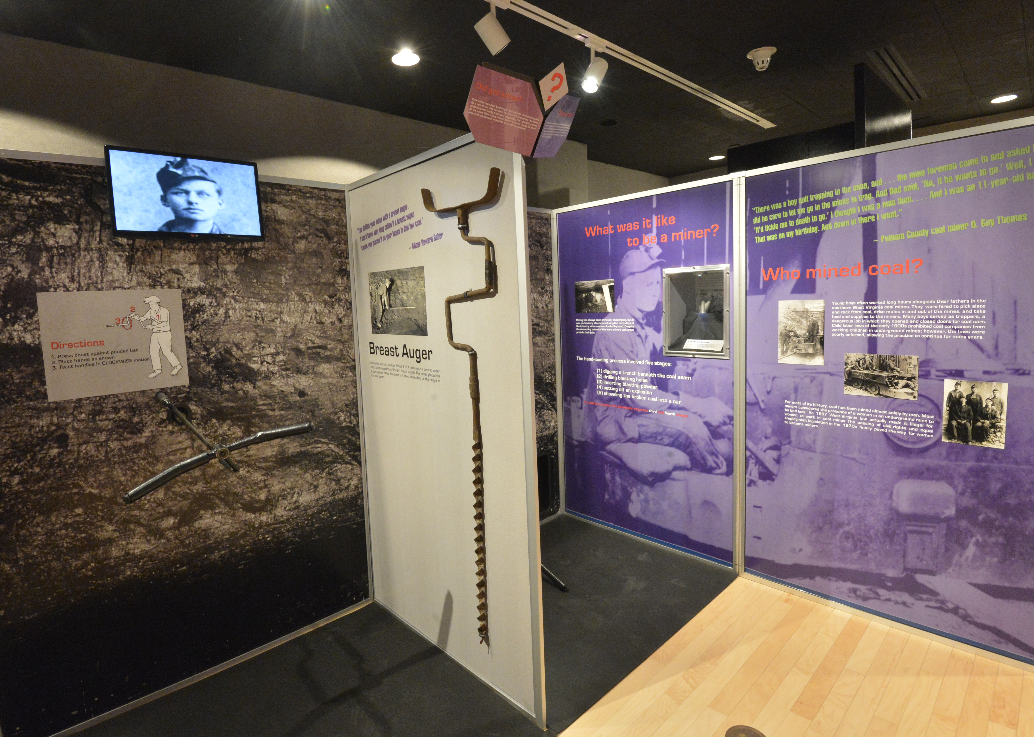 The Watts Museum's 2014-2015 exhibit, Black Diamonds: The Early Coal Industry of West Virginia, focused on the days of mining coal by hand. 