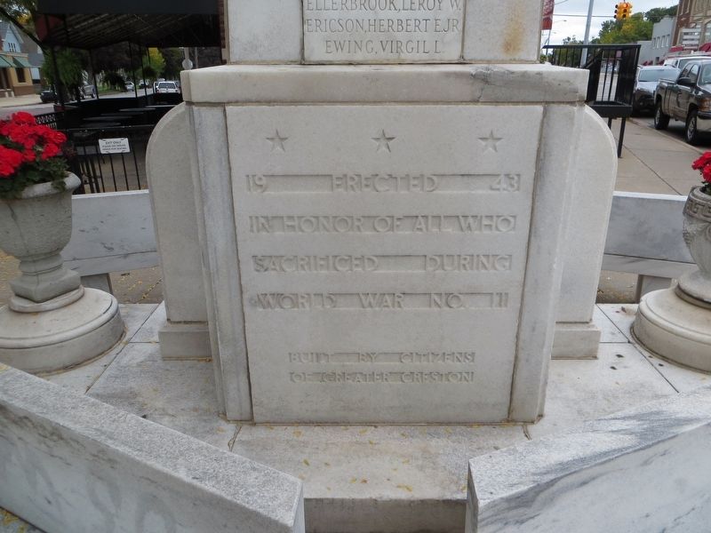 Creston World War II Memorial Marker Text