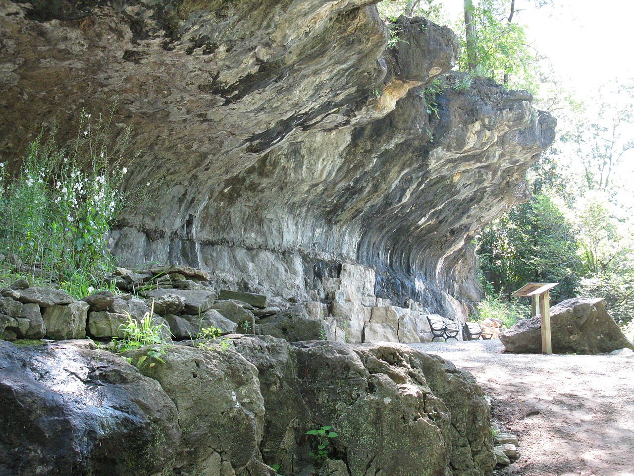 The rock shelter is a significant historical site.