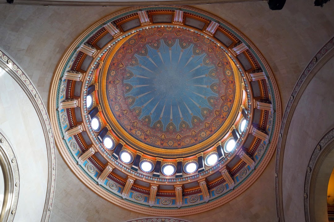 The interior of the building's dome