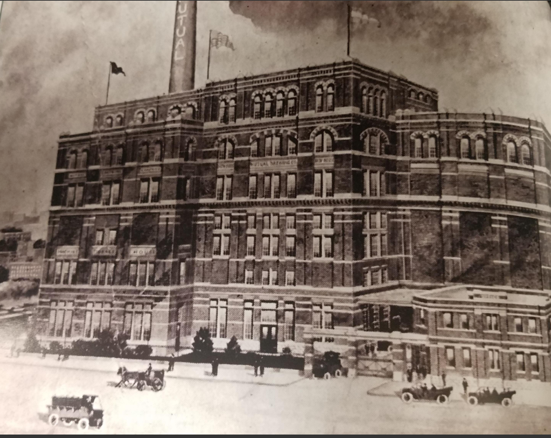 Mutual Brewing Company circa 1914. The company was only in operation for a few years and the buildings were all demolished by midcentury.