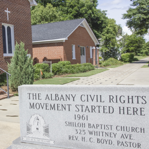 Albany Civil Rights Movement marker at Shiloh Baptist Church.