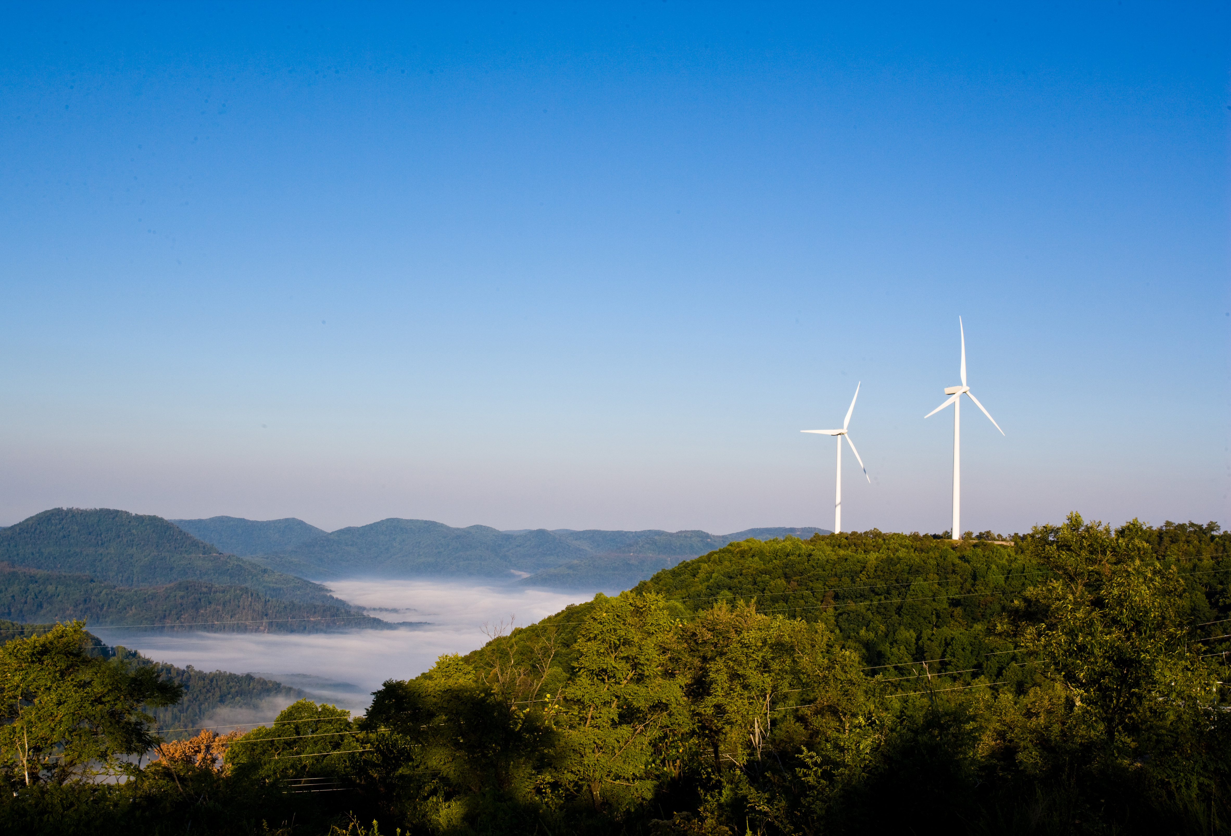 TVA wind turbines on Buffalo Mountain in eastern Tennessee