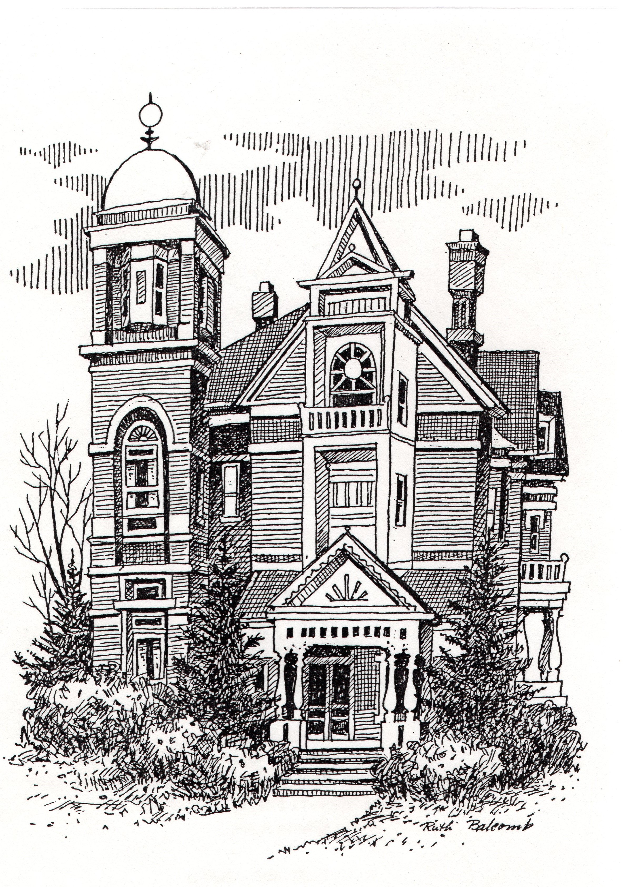 Drawing by Ruth Balcomb  (South Main Street Collection)