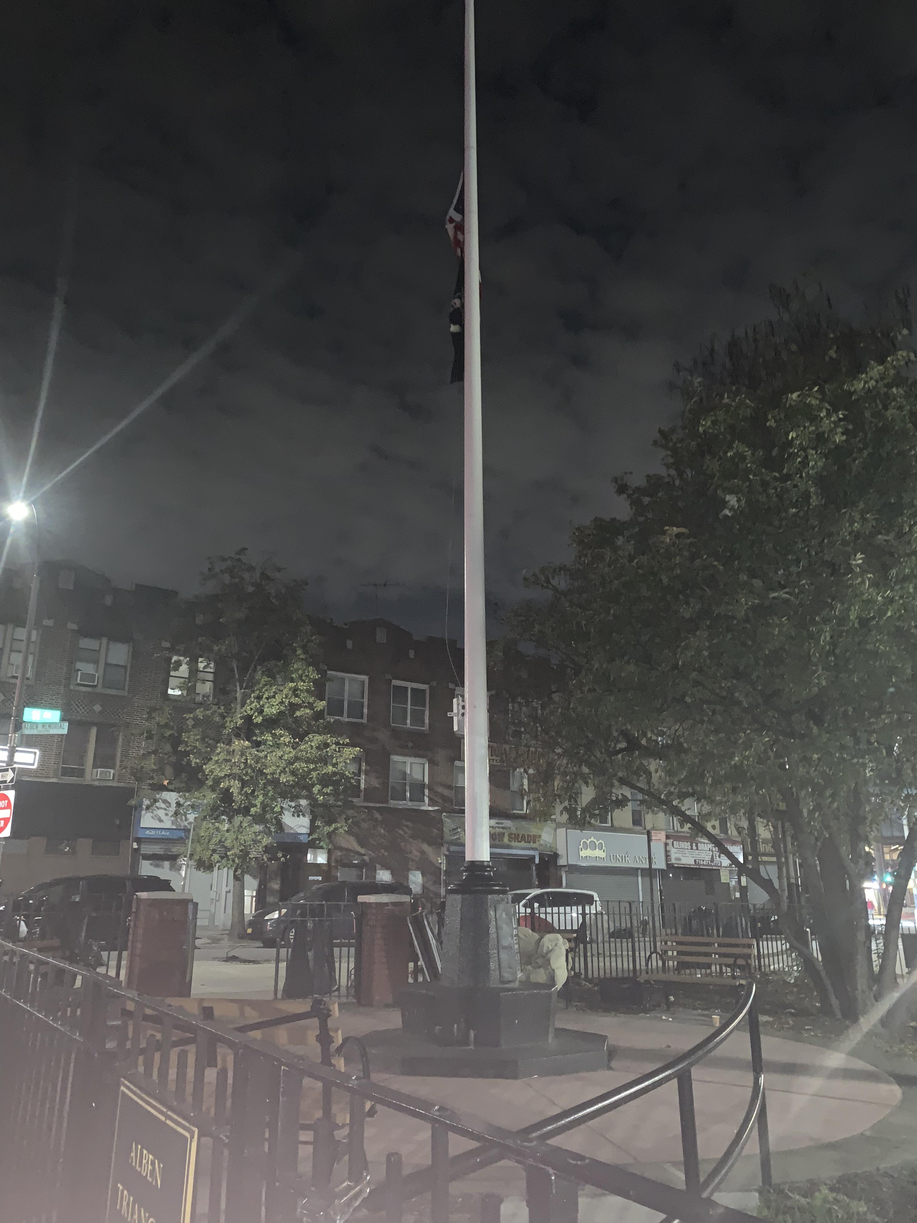Flagpole in the center of the memorial November 5 2019