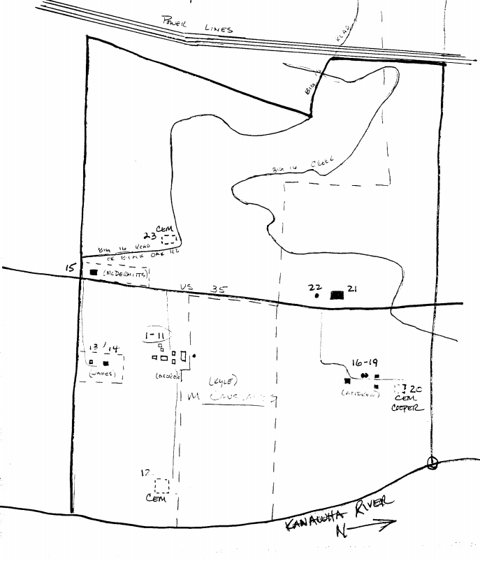 Sketch map of the property included in the National Register of Historic Places nomination