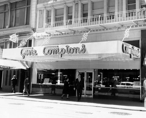 http://thetender.us/2009/06/25/remembering-the-comptons-cafeteria-riot/ Compton's Cafe Storefront photo Wikipedia entry with link