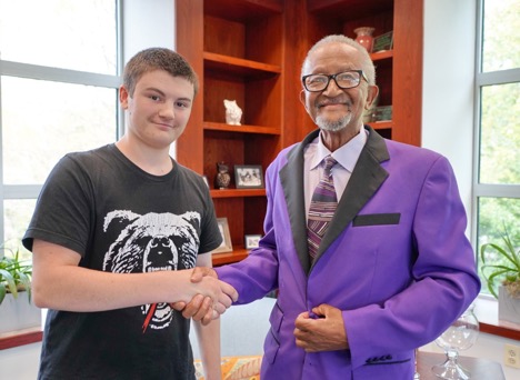 Michael Brown, HCC student, with William Stamps post-interview