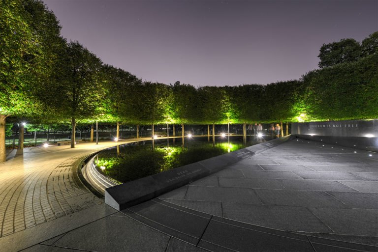 The Pool of Remembrance is a reflective pool located at the far terminus of the Korean War Veterans Memorial
