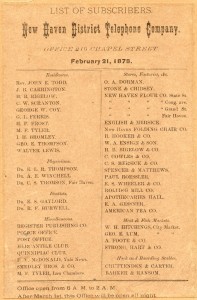 The first telephone directory from this telephone exchange