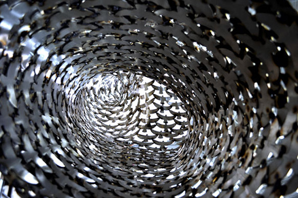 Inside a hand of the sculpture