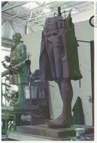 An early construction of the full sized statue.