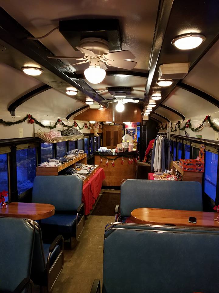 View inside the cafe car