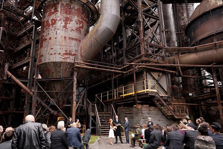 Carrie Furnace is now a popular site for "industrial" weddings.