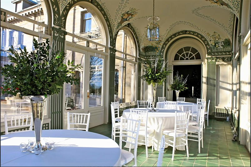 The mansion is available to rent for weddings and other events.