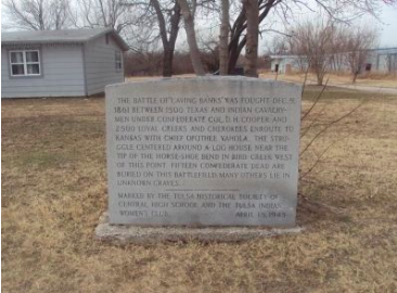 Image of the Historical Marker of the Battle of Chusto-Talasah. The image is from The Historical Marker Database