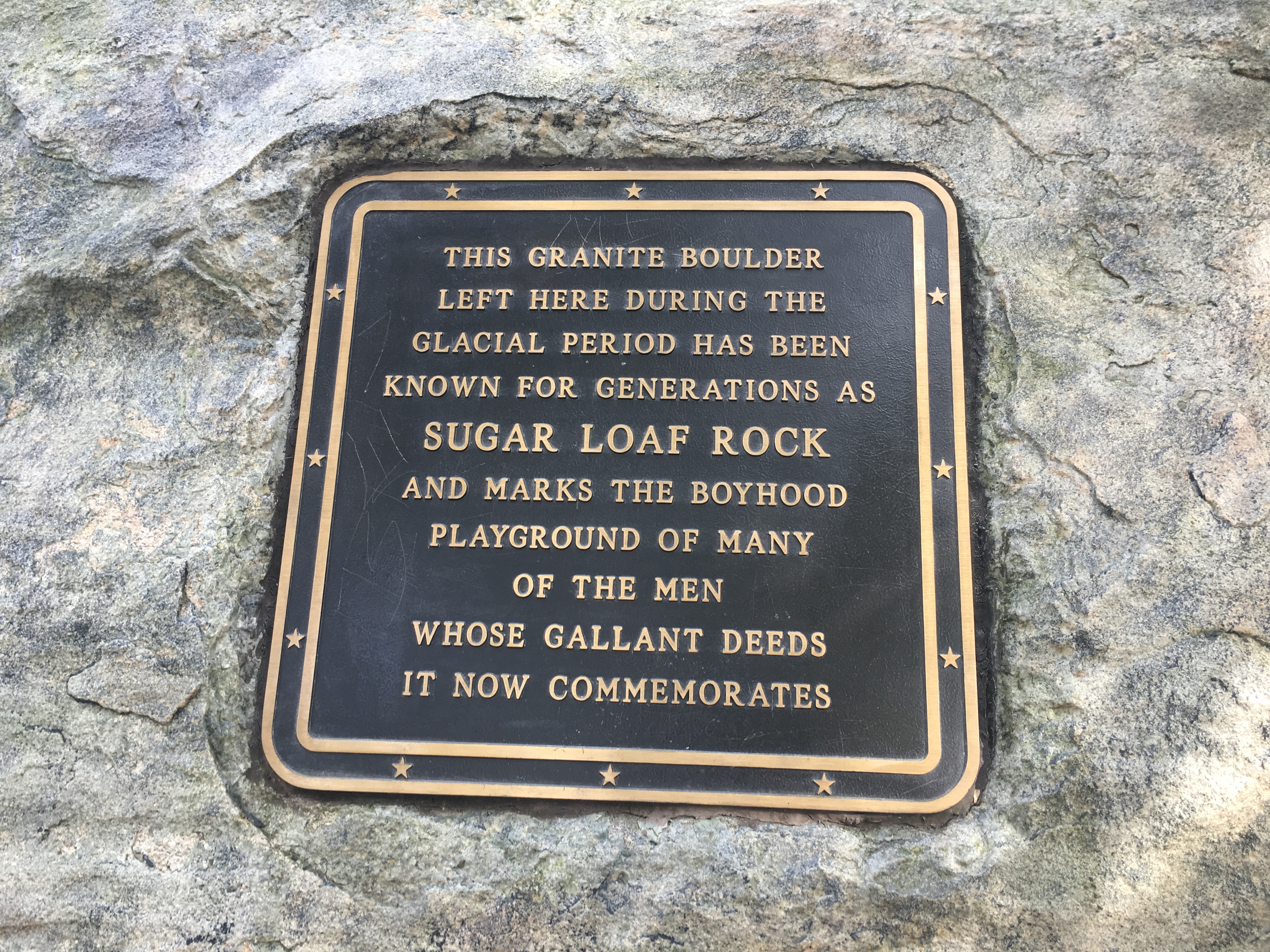 E.  Dedicating Sugar Loaf Rock to the Staten Island fallen.