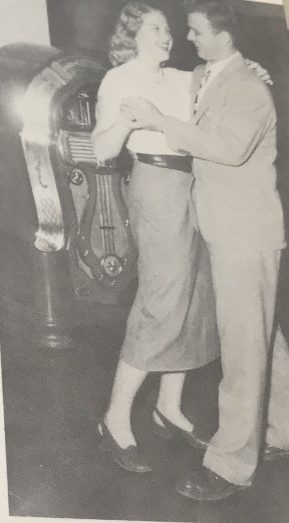 A couple dancing to the jukebox in 1947 in the Student Union
(Credit: 1947 Texas State College For Women Danedalian)