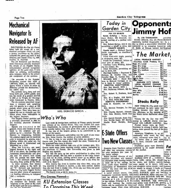 Irene Garcia Newspaper Clip