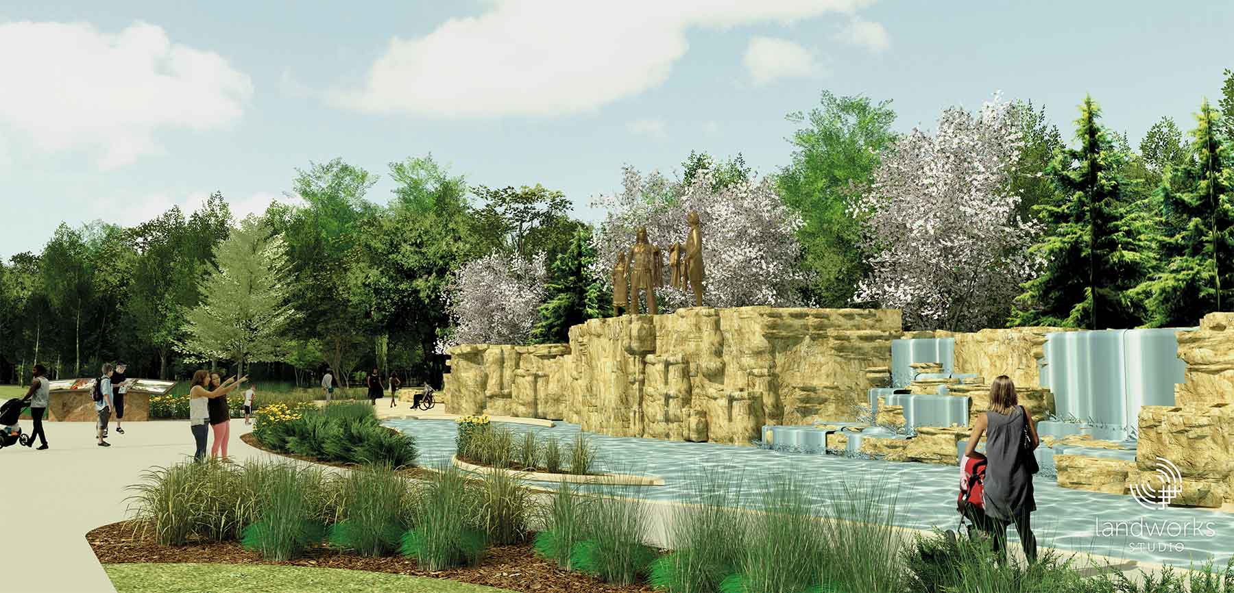 François Chouteau & Native American Heritage Fountain