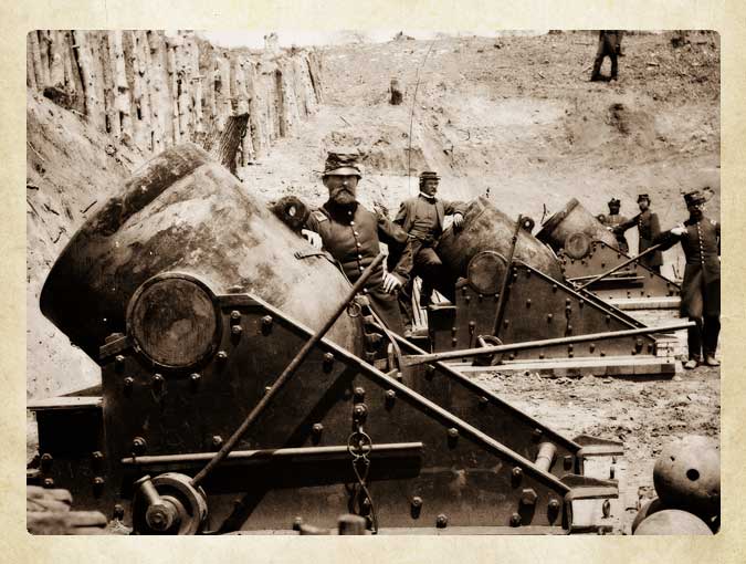 13" Mortars used by the Union aimed towards the Confederate line show the literally gigantic firepower used during the battle.
(Photo from the Visiting Yorktown website)